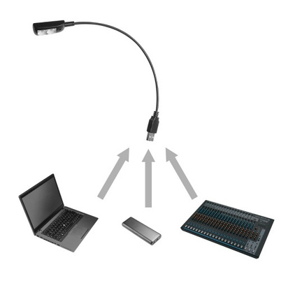 Trafo & Batterien LED USB Schwanenhalslampe Licht incl 2x ADAM HALL SLED 1 PRO 